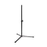 Black tripod microphone stand with 3/8" mount and adjustable height
