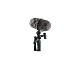 Microphone windscreen kit with gray fabric cover and shock mount, 59mm style