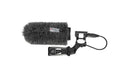 Protecție microfon shotgun 18 cm cu blăniță și suport negru, cu cablu