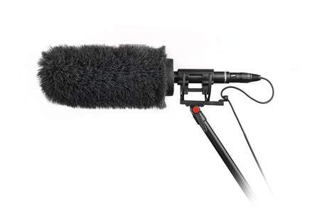 NTG microphone kit with black fuzzy windscreen and shock mount