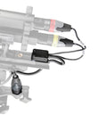 Connbox CB3 cable protector with two XLR connectors, close-up of wiring and sockets
