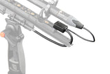 Connbox CB4 cable protection on camera rig, two cables exiting toward XLR end