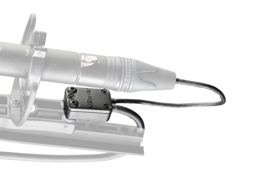 Connbox CB4 cable protection box with XLR connector, mounted on mounting bracket