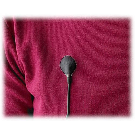 Microfon lavalieră cu autocolant gri pe suport textil