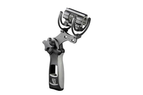 Suport antisoc pentru microfon shotgun 19/34 mm, cu mâner, negru/gri
