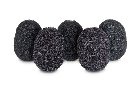 Set 5 bureți spumă protecție pentru lavalieră, negru, formă rotundă