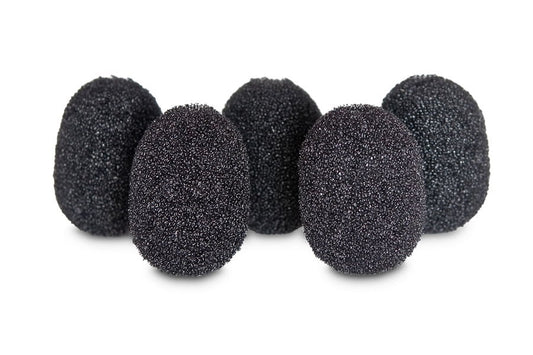 Set de 5 huse din spumă pentru lavalieră Rycote, negre, rotunde