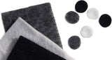Assorted lavalier microphone covers, black, dark grey, and white circles