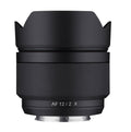 12mm f/2.0 AF lens for Fuji X, black barrel with AF 12/2 X text