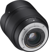 Rear mount view of 12mm f/2.0 AF lens for Fuji X, glass element and AF 12/2 X ring