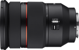 24-70mm f/2.8 FE lens side view with CUSTOM MODE 1/2 switch and zoom scale