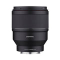 Black 85mm F1.4 mirrorless lens with textured grip and metal mount ring