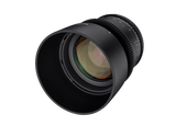 85mm T1.5 VDSLR MK2 lens angled view showing front element and mounting rim