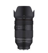 Front view of AF 35-150mm F2-2.8 FE zoom lens, textured barrel and front element