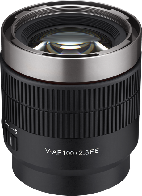 V-AF 100mm T2.3 FE lens, open front showing glass elements