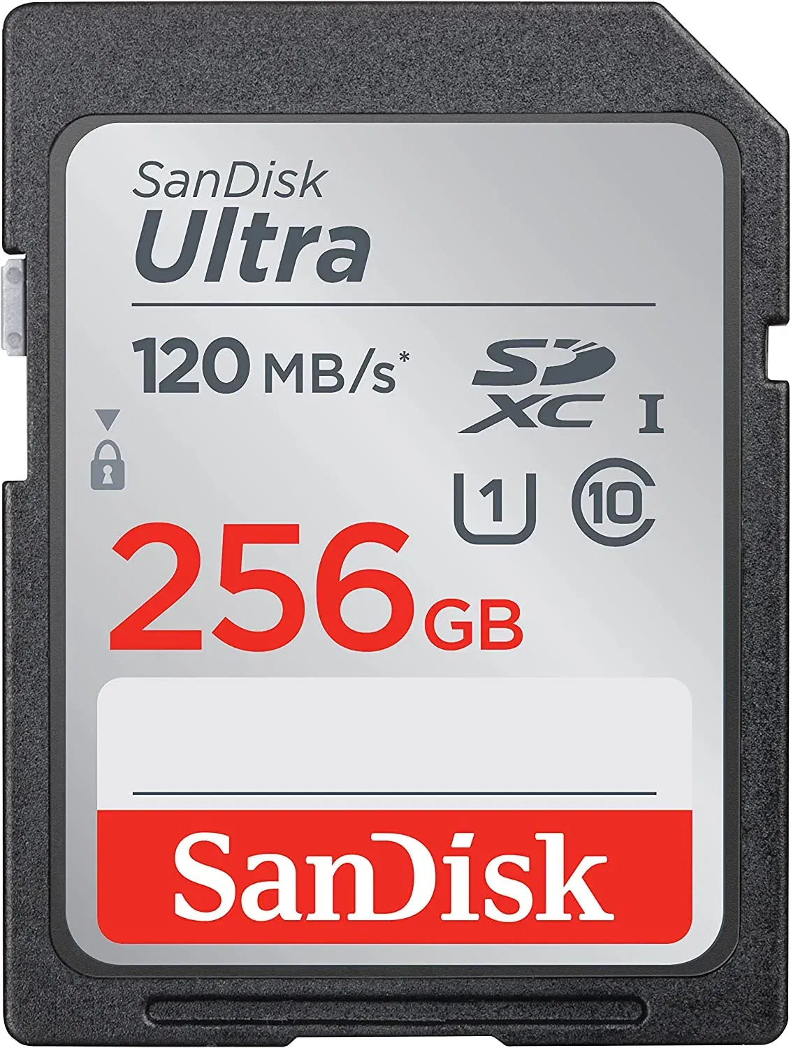 SDXC UHS-I memory card 256GB, SanDisk Ultra, 120MB/s, Class 10 U1, 1080p