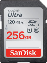SDXC UHS-I memory card 256GB, SanDisk Ultra, 120MB/s, Class 10 U1, 1080p