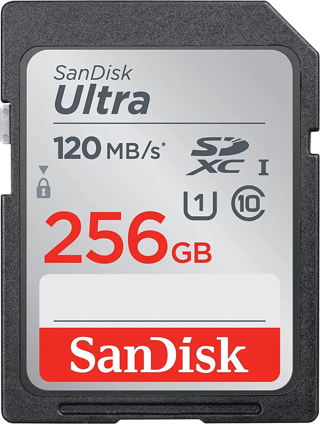 SDXC UHS-I memory card 256GB, SanDisk Ultra, 120MB/s, Class 10 U1, 1080p