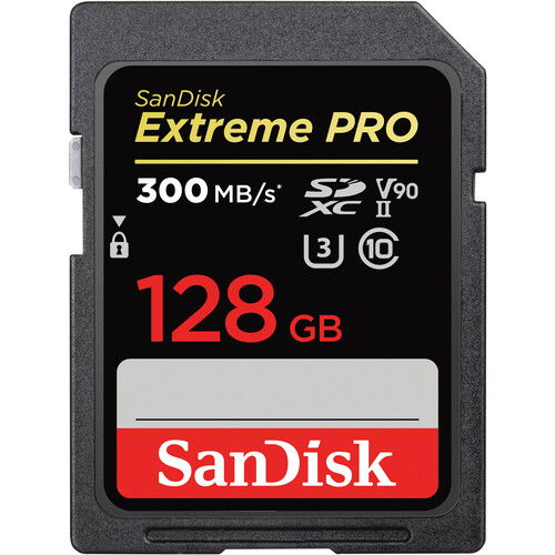 SanDisk Extreme PRO SDXC 128GB card, 300MB/s, V90 UHS-II