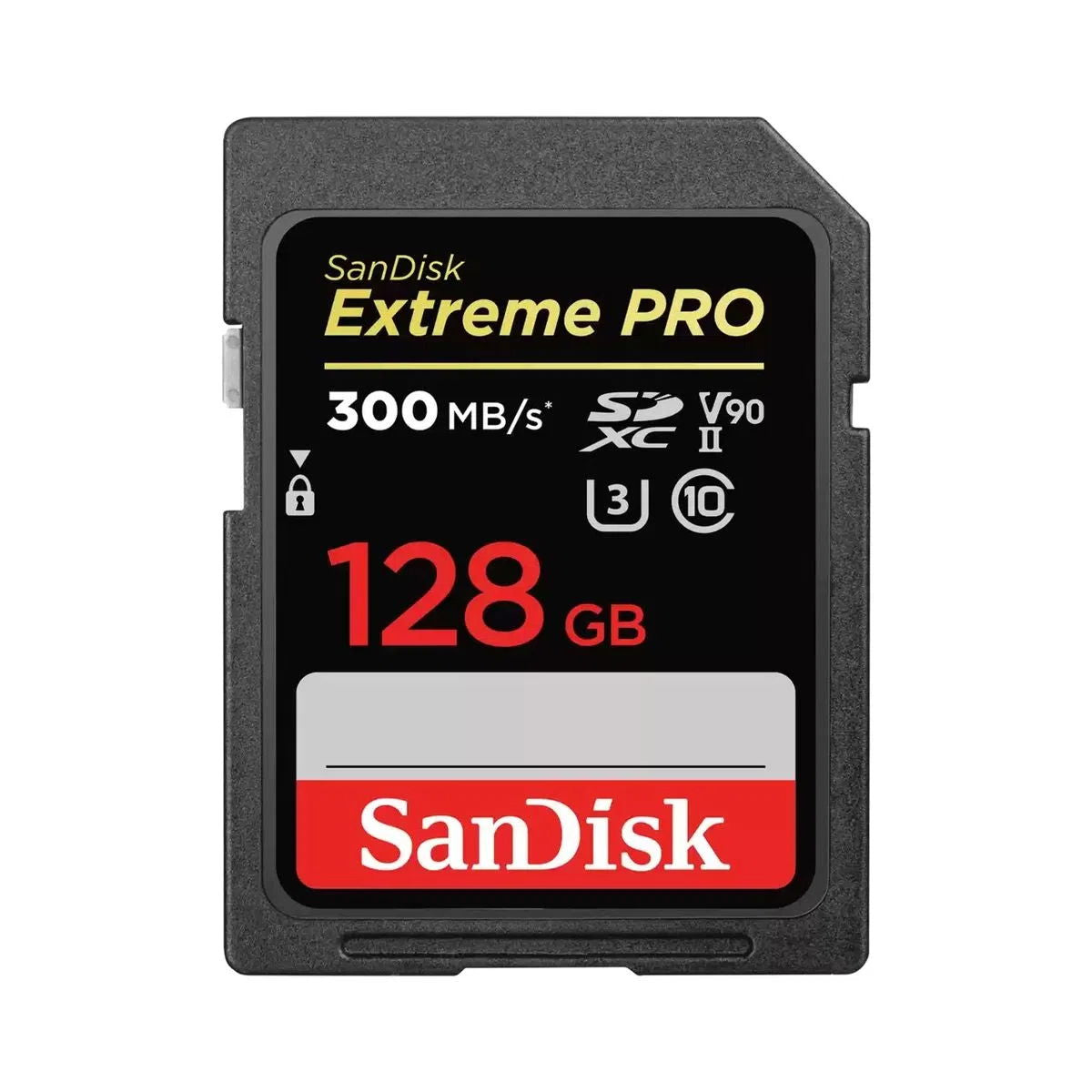 Extreme PRO SDXC 128GB SD card, 300MB/s V90 UHS-II label