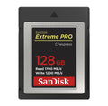 Extreme PRO CFexpress Type B 128GB memory card with printed specs label