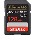 SanDisk Extreme PRO 128GB SDXC UHS-I memory card, dark gray body