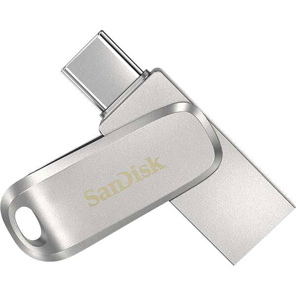 Silver USB Type-C/USB-A dual drive with swivel connector, 64GB