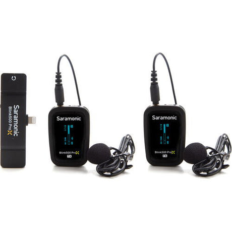 Wireless dual mic kit with two microphone heads, two TX units and Lightning receiver
