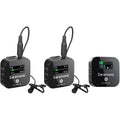 Wireless 2-person microphone set: two transmitters with clip-on mics