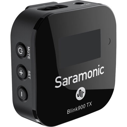 Black wireless transmitter with LCD and controls, Blink900 TX