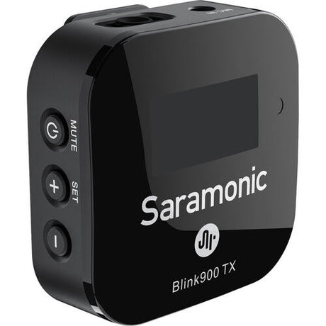 Black wireless transmitter with LCD and controls, Blink900 TX