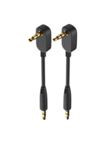 Black audio cable set with two 3.5mm plugs, gold contacts for TRS and TRRS