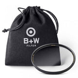 B+W filter in fabric pouch with lens filter showing textured edge