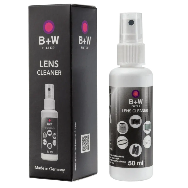 Soluție de curățare lentile B+W, 50 ml, spray cu pompă și cutie