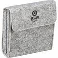 Husă gri din material textil pentru 3 filtre, cu logo B+W pe față