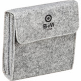 Husă gri din material textil pentru 3 filtre, cu logo B+W pe față