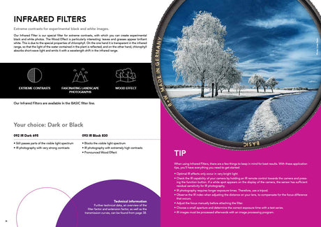 Filtru foto UV/IR, vedere laterală circulară, margine neagră