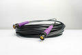 Cablu mini RG-59 BNC la BNC, 30 m, conectori BNC cu mufe negre și capete mov