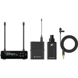 Set microfon wireless pentru cameră: receptor negru cu 2 antene și cablu spiral