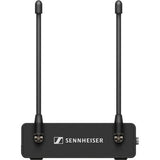 Receptor microfon wireless negru cu prinderi și 2 antene