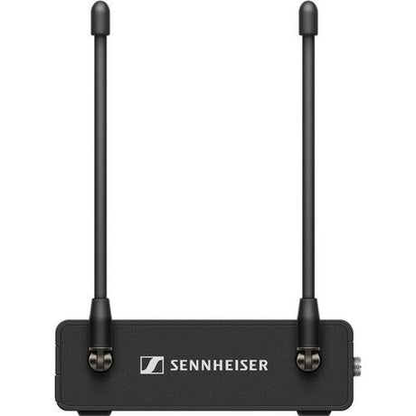 Receptor microfon wireless negru cu prinderi și 2 antene