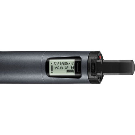 Transmițător handheld EW 100 G4 cu ecran LCD lateral și buton roșu