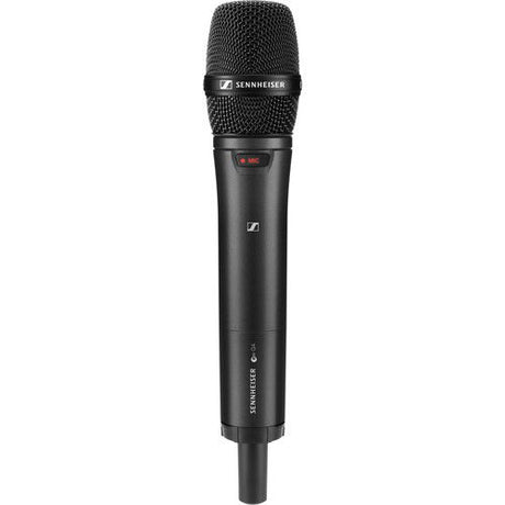 Microfon wireless handheld cu capsulă neagră și grilaj texturat