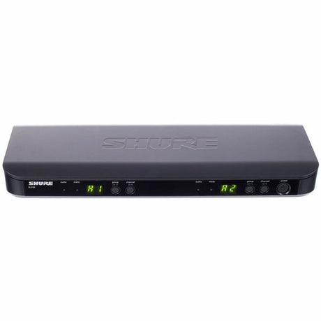 Wireless receiver unit front panel with LED channel display and controls