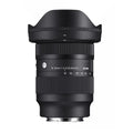 Black Sigma 16-28mm camera lens with ridged zoom barrel and front glass element