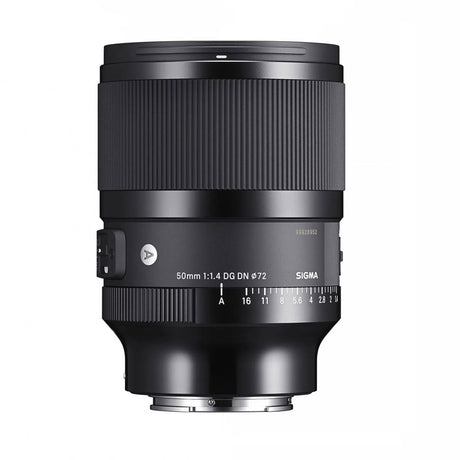 50mm f/1.4 DG DN lens, textured grip barrel and aperture/focus scale