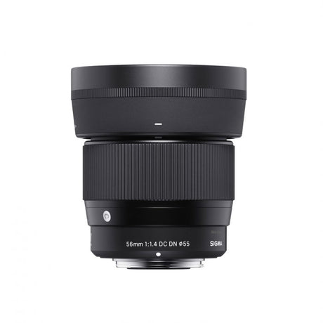 56mm f/1.4 DC DN lens for Sony E, front view with Ø55 markings