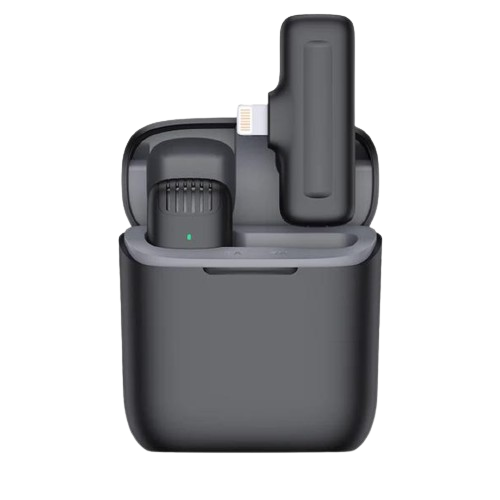 Set microfon wireless ultracompact NWPro J11 cu anulare zgomot, stație de încărcare iOS Lightning