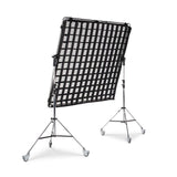 Black SNAPGRID backdrop grid, 2m x 2m, on rolling stand