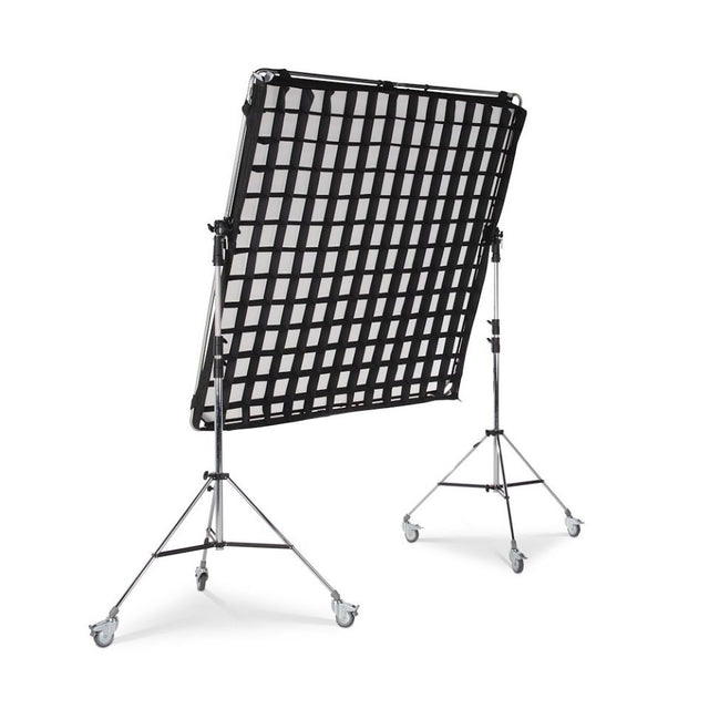 Black SNAPGRID backdrop grid, 2m x 2m, on rolling stand